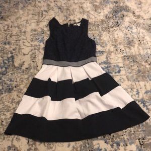 Blue & white floral lace dress